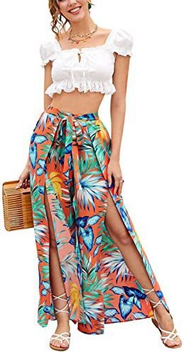 Casual Tassel Lace-up Waist Wide-leg Pants