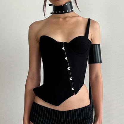 Single Shoulder Fishbone Sling Top