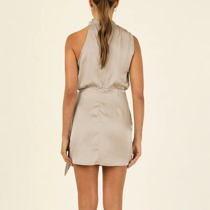 Elegant Short Halter Neck Dress
