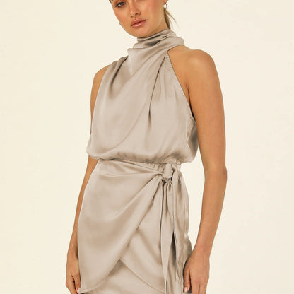 Elegant Short Halter Neck Dress