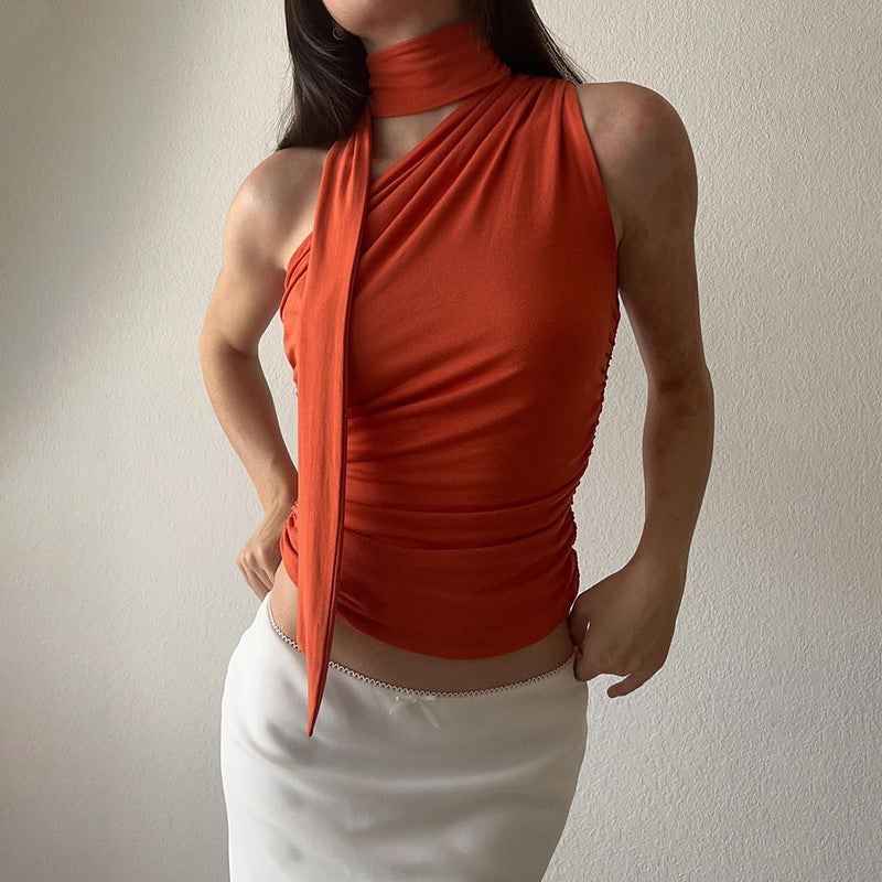 Elegant Dress Shirt with Scarf