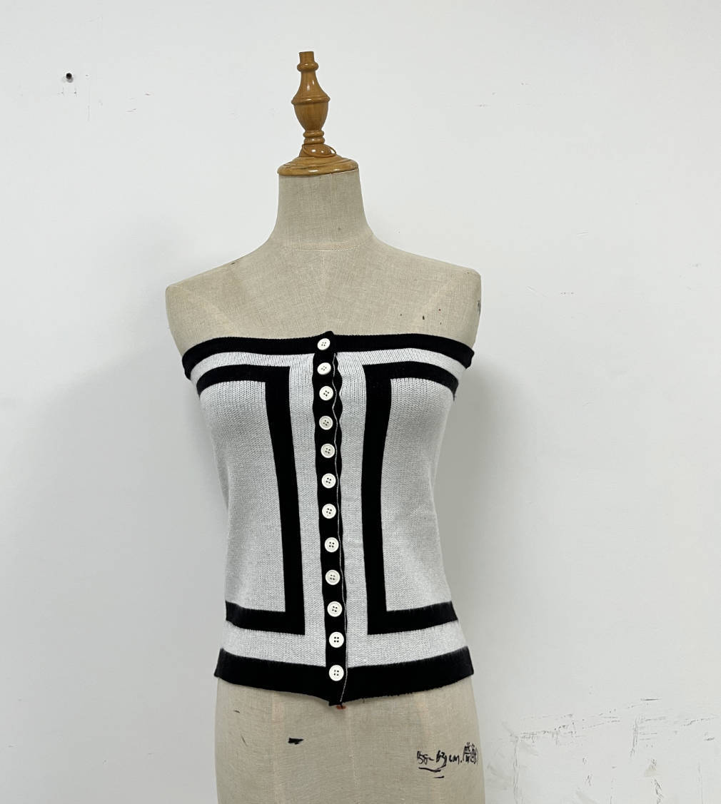 Single Breasted Sweater Knitted Bra Vest