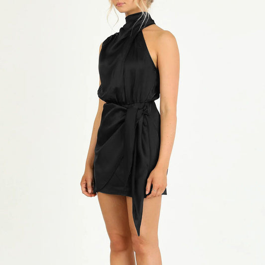 Elegant Short Halter Neck Dress