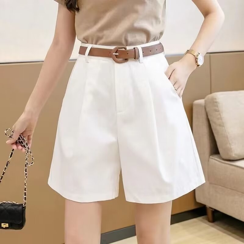 Wide Leg Simple Cropped Trousers