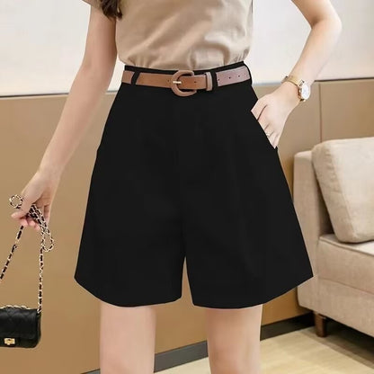 Wide Leg Simple Cropped Trousers