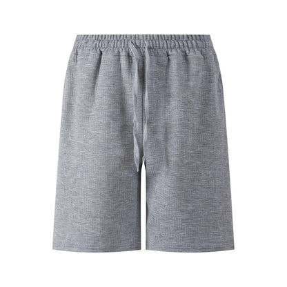 Solid Color Heavy Jacquard Sweat Shorts