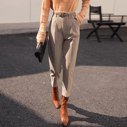 High Waist Loose-fit Trousers