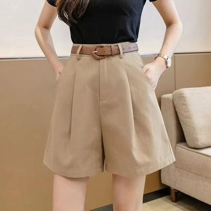 Wide Leg Simple Cropped Trousers