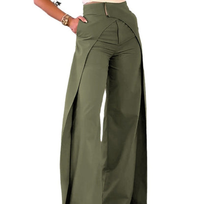 European Cross-design Wide-leg Pants