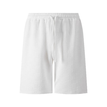 Solid Color Heavy Jacquard Sweat Shorts