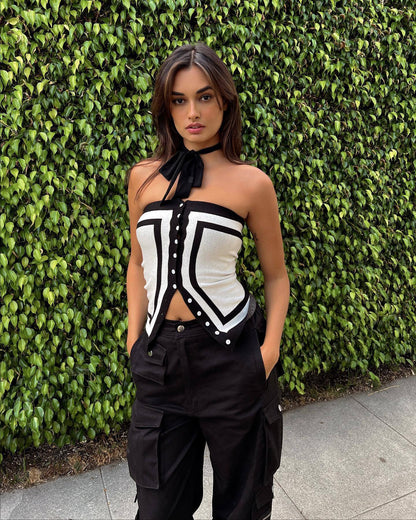 Single Breasted Sweater Knitted Bra Vest