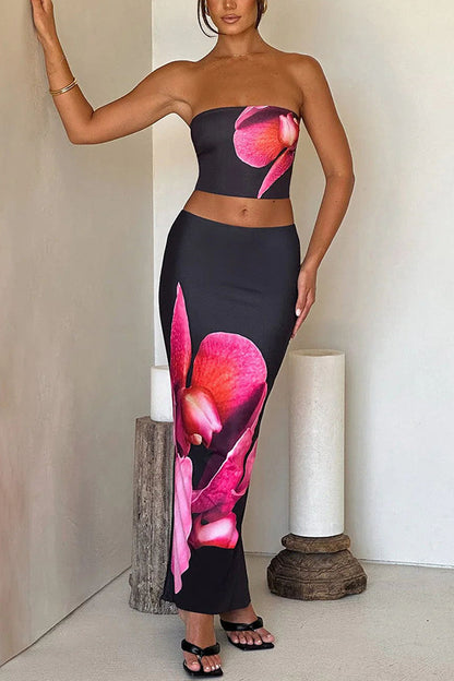 Strapless Fitted Two-piece Set